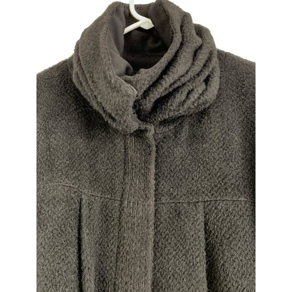 Diane Von Furstenberg Size 0 Alpaca Wool Blend Coat Funnel Neck Full Zip Fleece - Picture 10 of 11